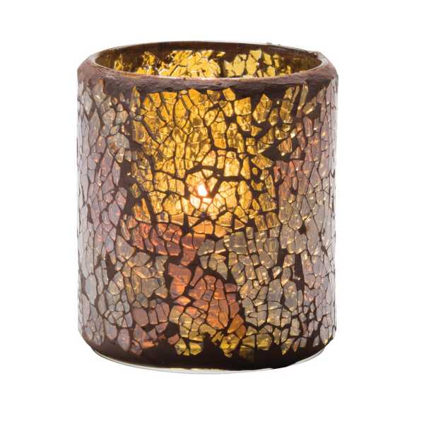 Hollowick® 6301G Crackle™ Gold Glass Votive Lamp