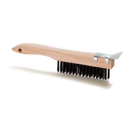 Carlisle Steel Wire Brush w/ Scraper, 10"