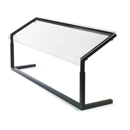 Adjustable Single-Sided Sneeze Guard, Black, 48"