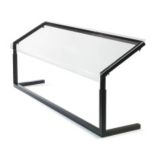 Adjustable Single-Sided Sneeze Guard, Black, 48"