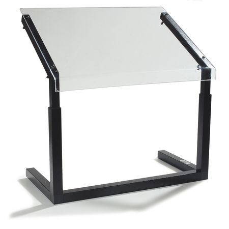 Adjustable Single-Sided Sneeze Guard, Black, 24"