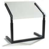 Adjustable Single-Sided Sneeze Guard, Black, 24"
