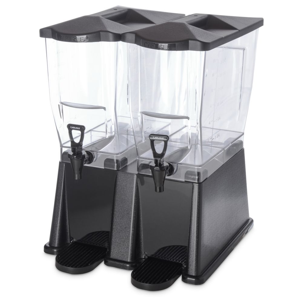 Carlisle Trimline&trade; Black, 6 Gal Double Base Beverage Dispenser