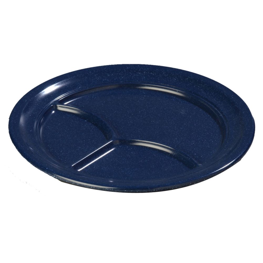 Carlisle&reg; Dallas Ware&reg; Cafe Blue 3-Compartment Plate