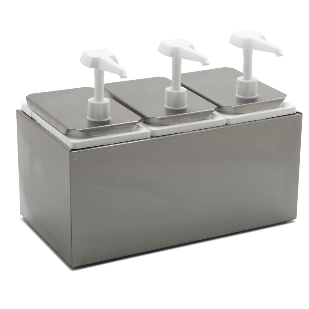 Carlisle&reg; Stainless Steel 3 Pump Topping Rail