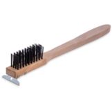 Carlisle Wood Handle Grill Brush w/ Scraper, 20"