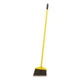 Rubbermaid Gray Angled Broom w/ Yellow Vinyl Coated Metal Handle