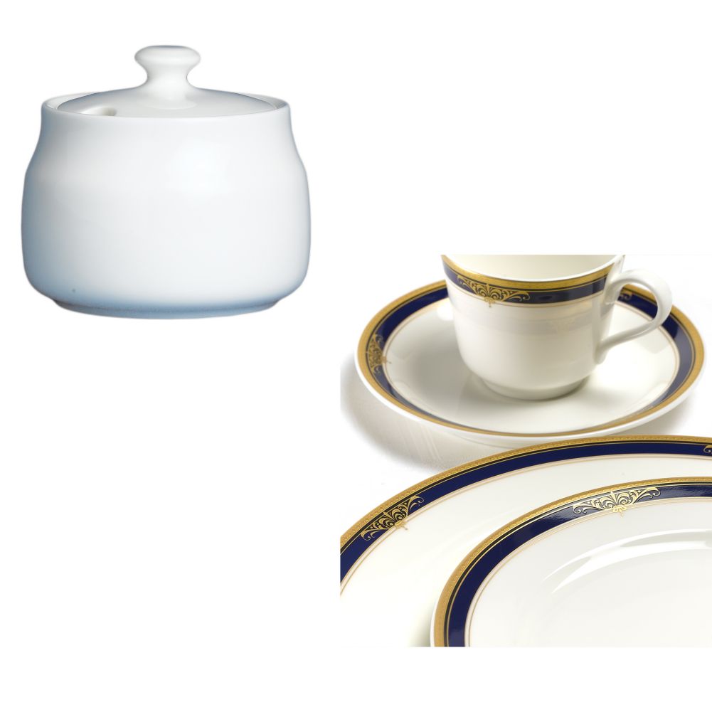Steelite Royal Court Gold Pia Blue 7-3/4 Oz Sugar Bowl