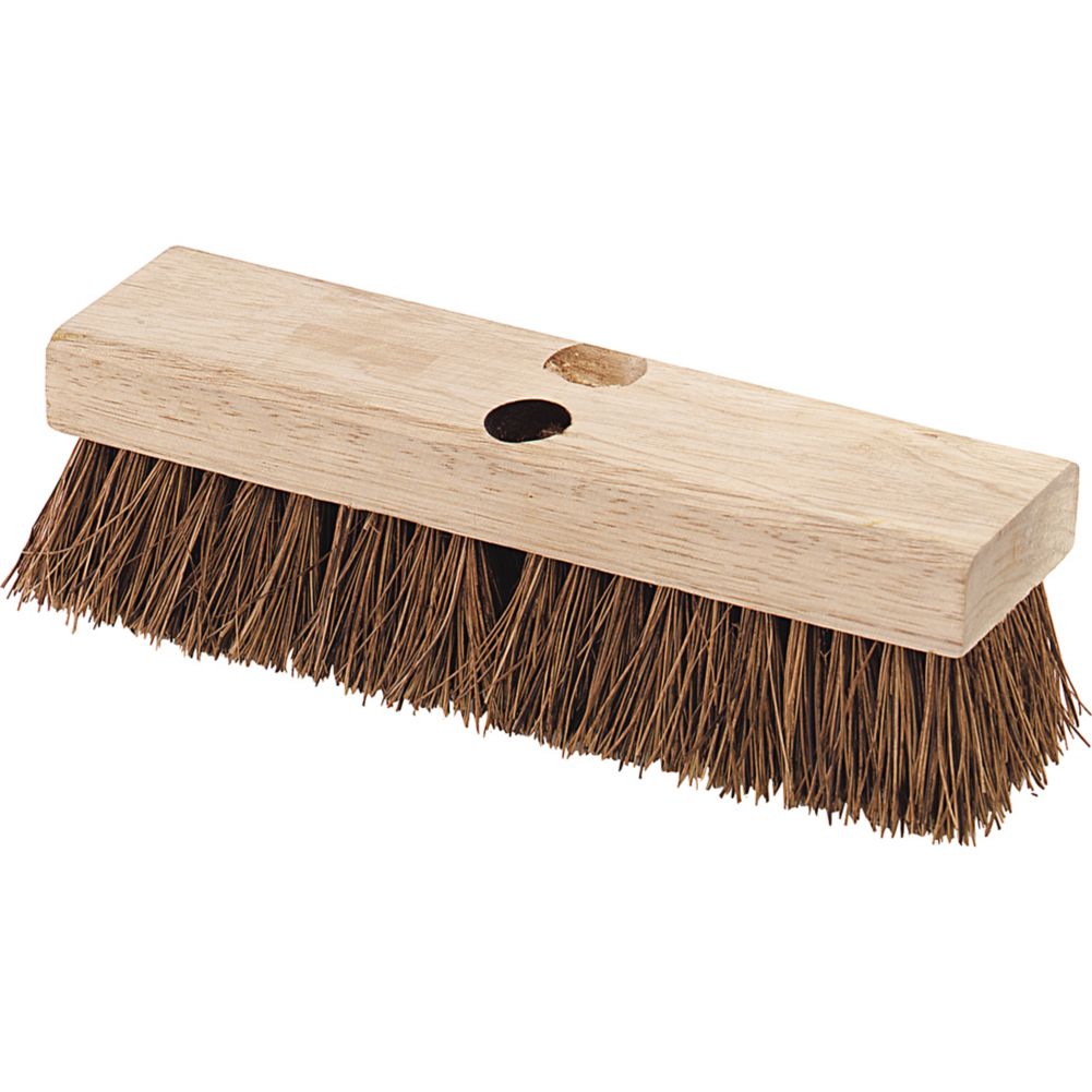 Wooden Floor / Deck Scrub Brush w/ Palmyra Bristles, 10"