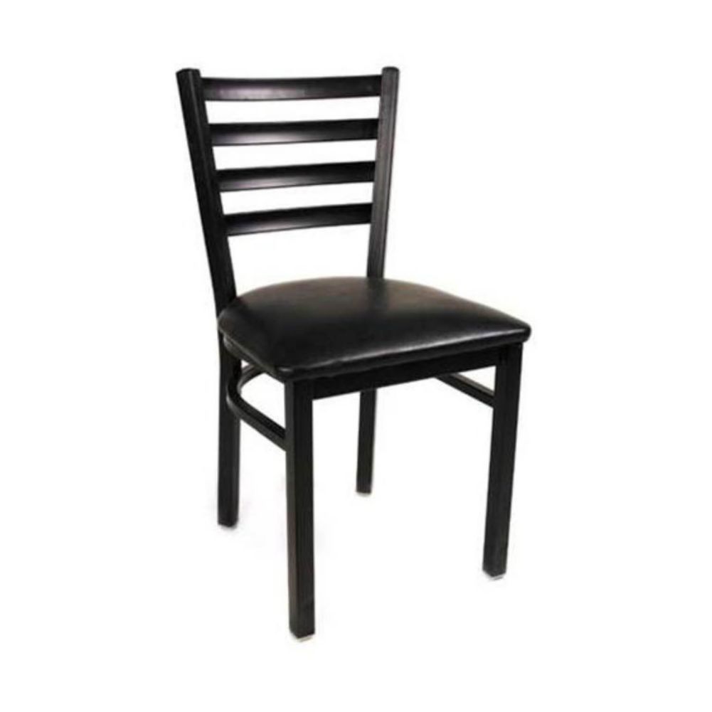 MKLD Commercial Furniture M841-BLACK Ladder Back Style Metal Chair