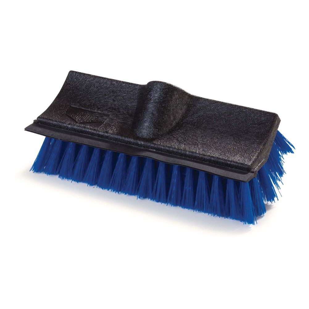 Dual Surface Scrub Brush w/ Squeegee, Blue, 10"