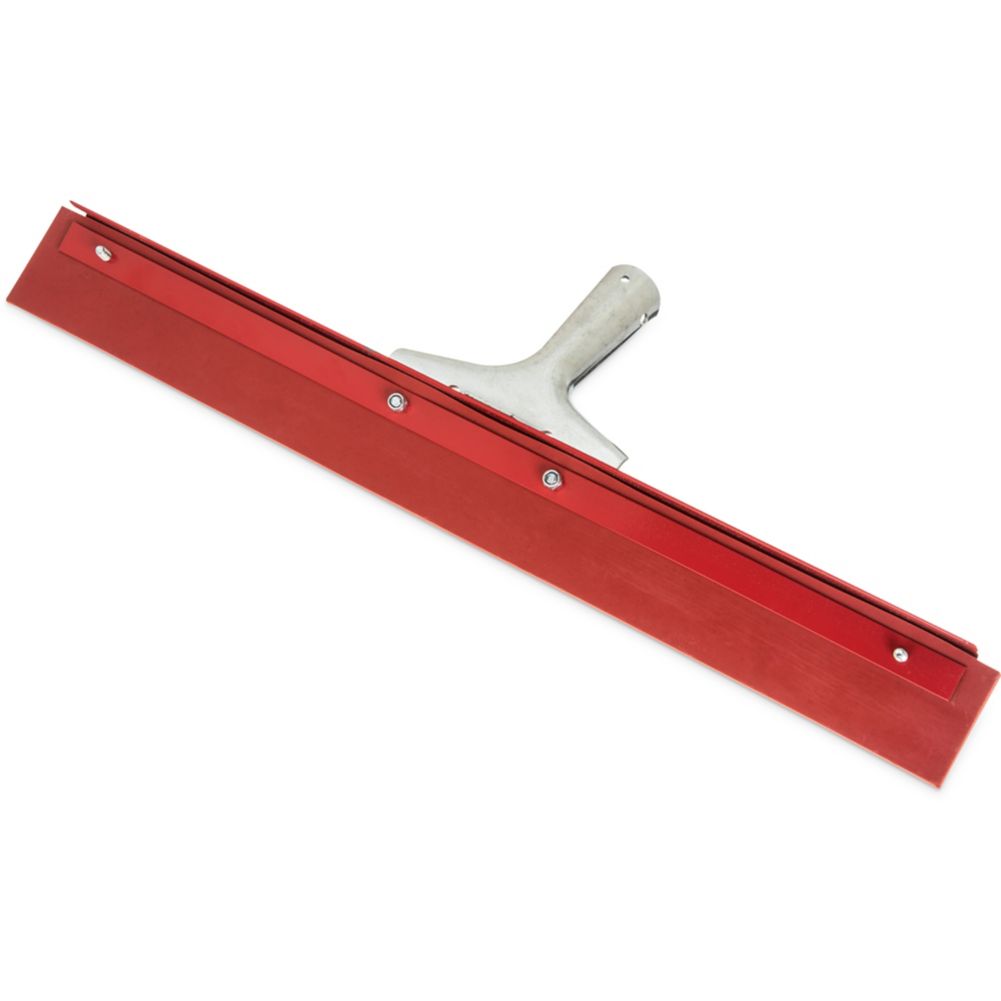 Straight Steel Gum Rubber Floor Squeegee, Red, 18"