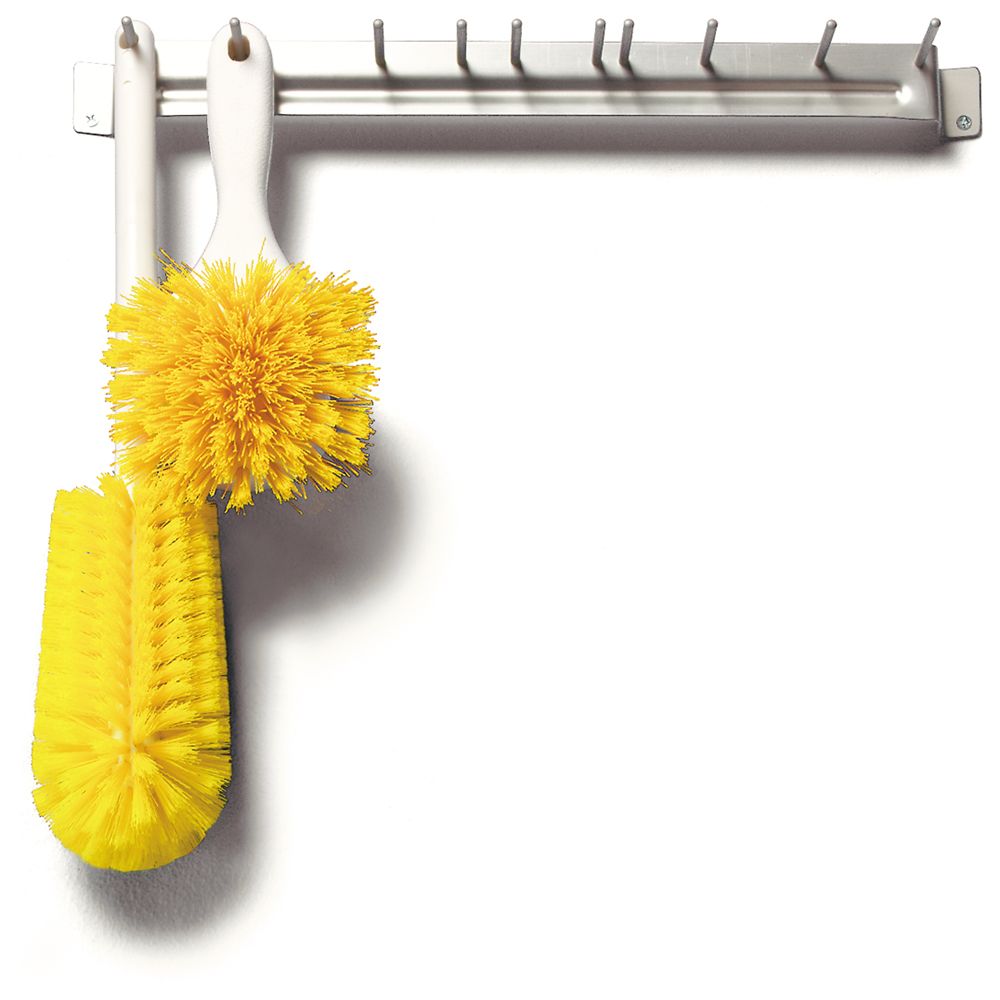 Aluminum Brush Rack, Silver, 17"