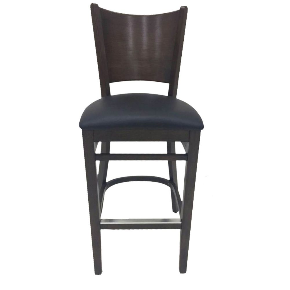 MKLD Commercial Furniture 6236BS-W Wood Frame Bar Stool w/ Black Seat