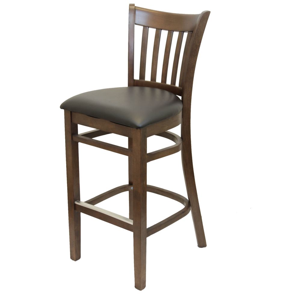 MKLD Commercial Furniture 6242BS-W Vertical Back Stool with Black Seat