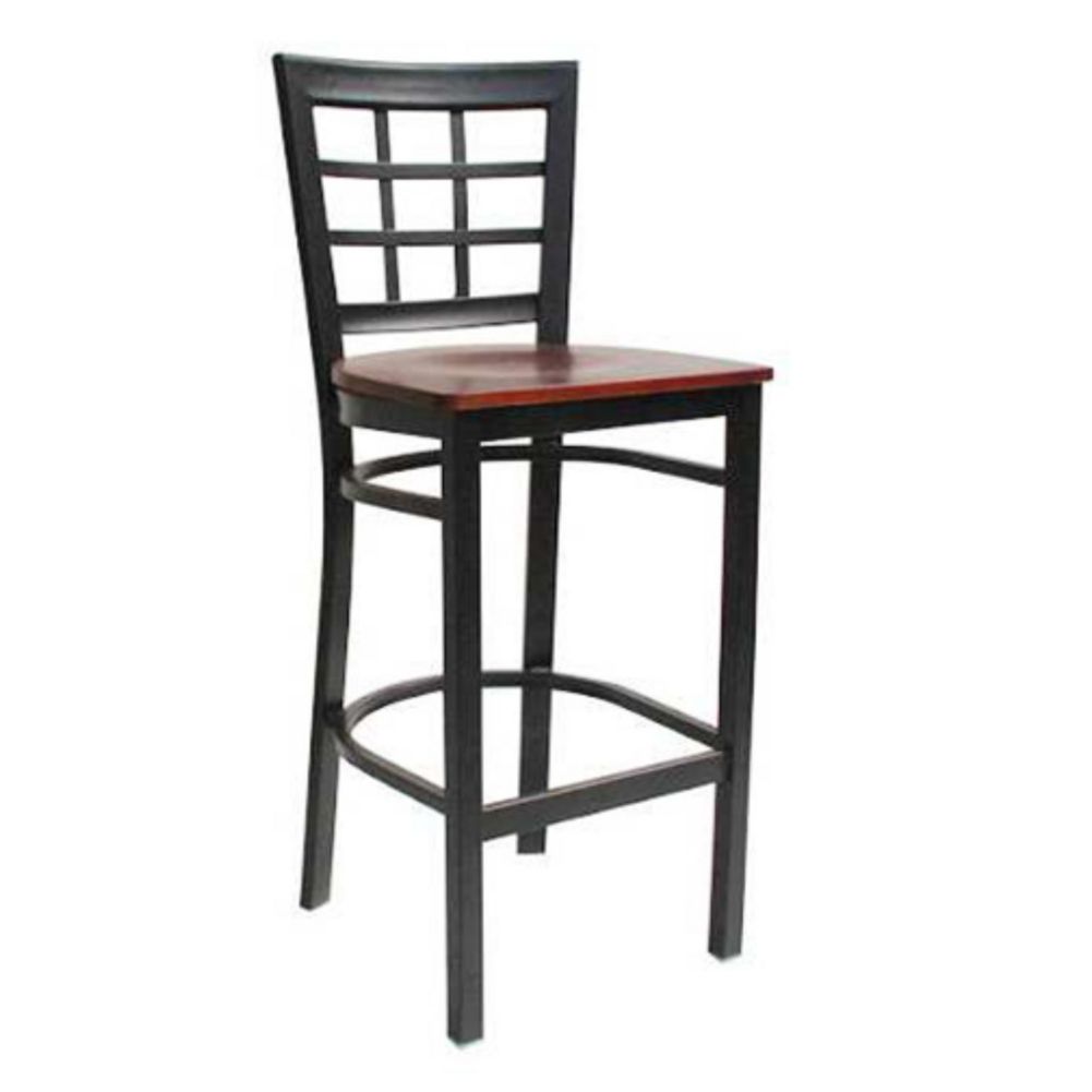 MKLD Commercial Furniture M890BS-M Window Back Stool with Metal Frame