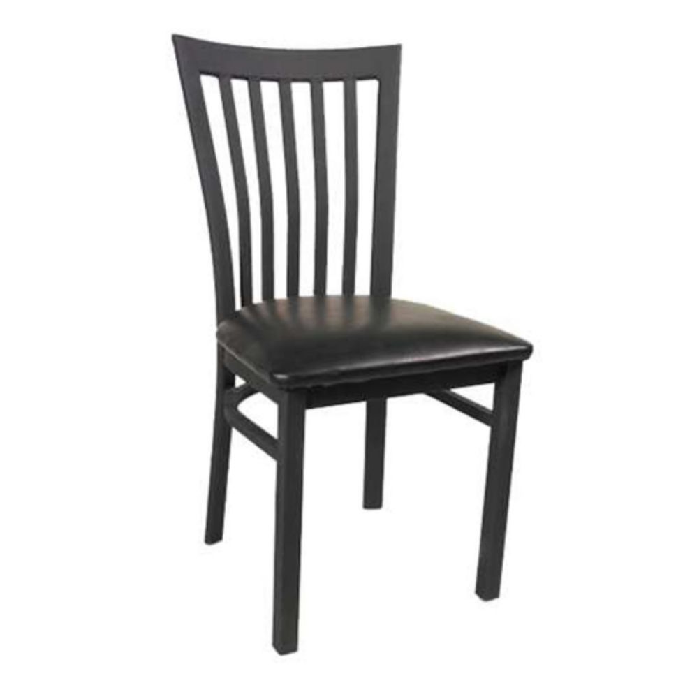 MKLD Commercial Furniture M839 Vertical Back Chair with Black Frame