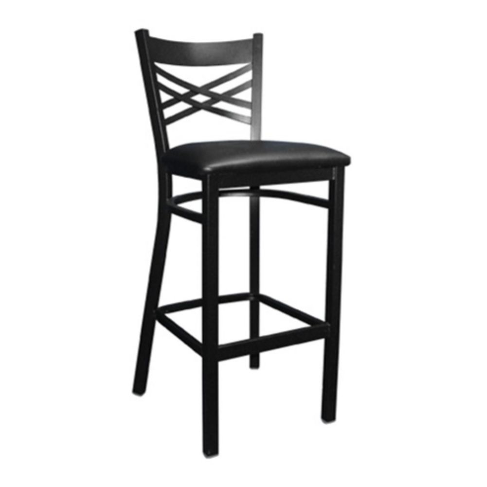 MKLD Commercial Furniture M843BS Cross Back Bar Stool with Metal Frame