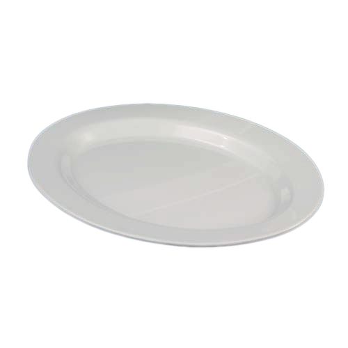 Dover Metals White Oval Melamine Platter w/ Wide Rim