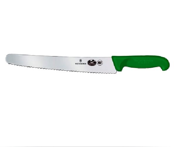 Victorinox Curved 10-1/4" Wavy Edge Bread Knife with Green Handle
