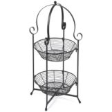 Round 2-Tier Black Wire Display Stand