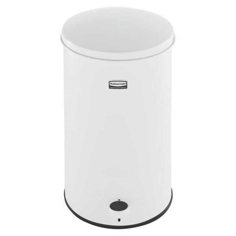 Rubbermaid The Defenders&reg; Round White Steel 3.5 Gal Step Can