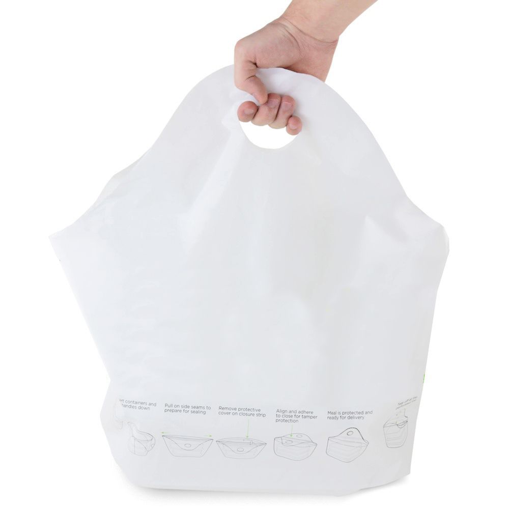 Darling Food Service White Tamper Evident Delivery Bag - 250 / CS