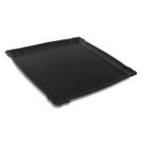 Delfin 11" x 11" x 1.25" Black Square Cafe Tray