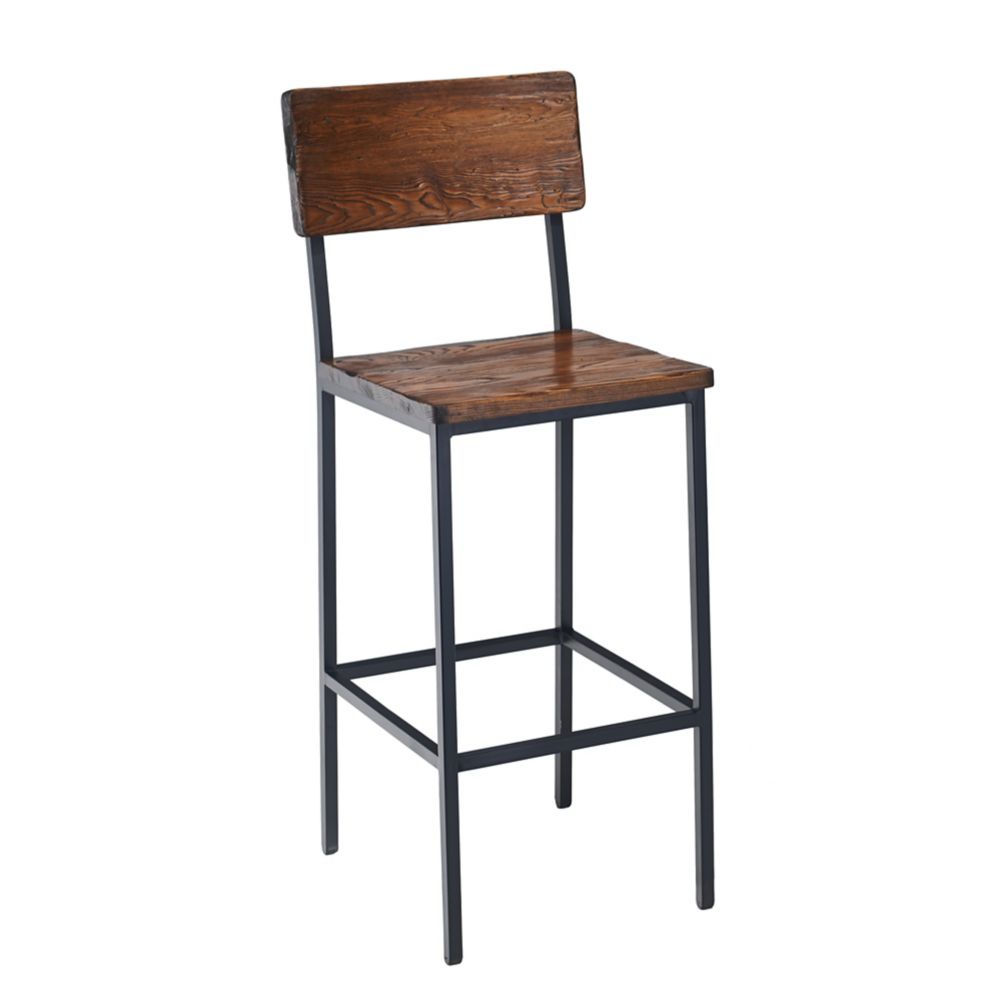 G & A 640 RA W Toledo Bar Stool with Walnut Seat and Back