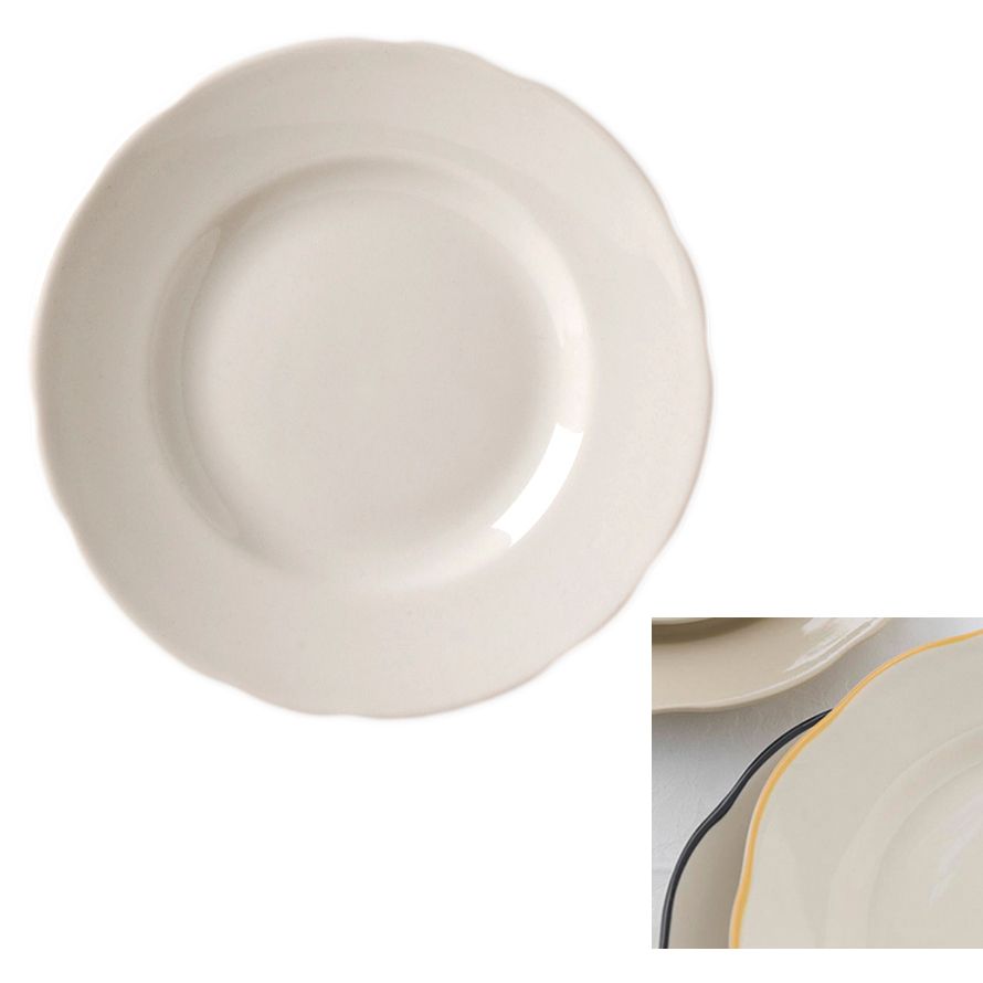 Vertex&reg; China California Black Line Scalloped 9-5/8" Plate