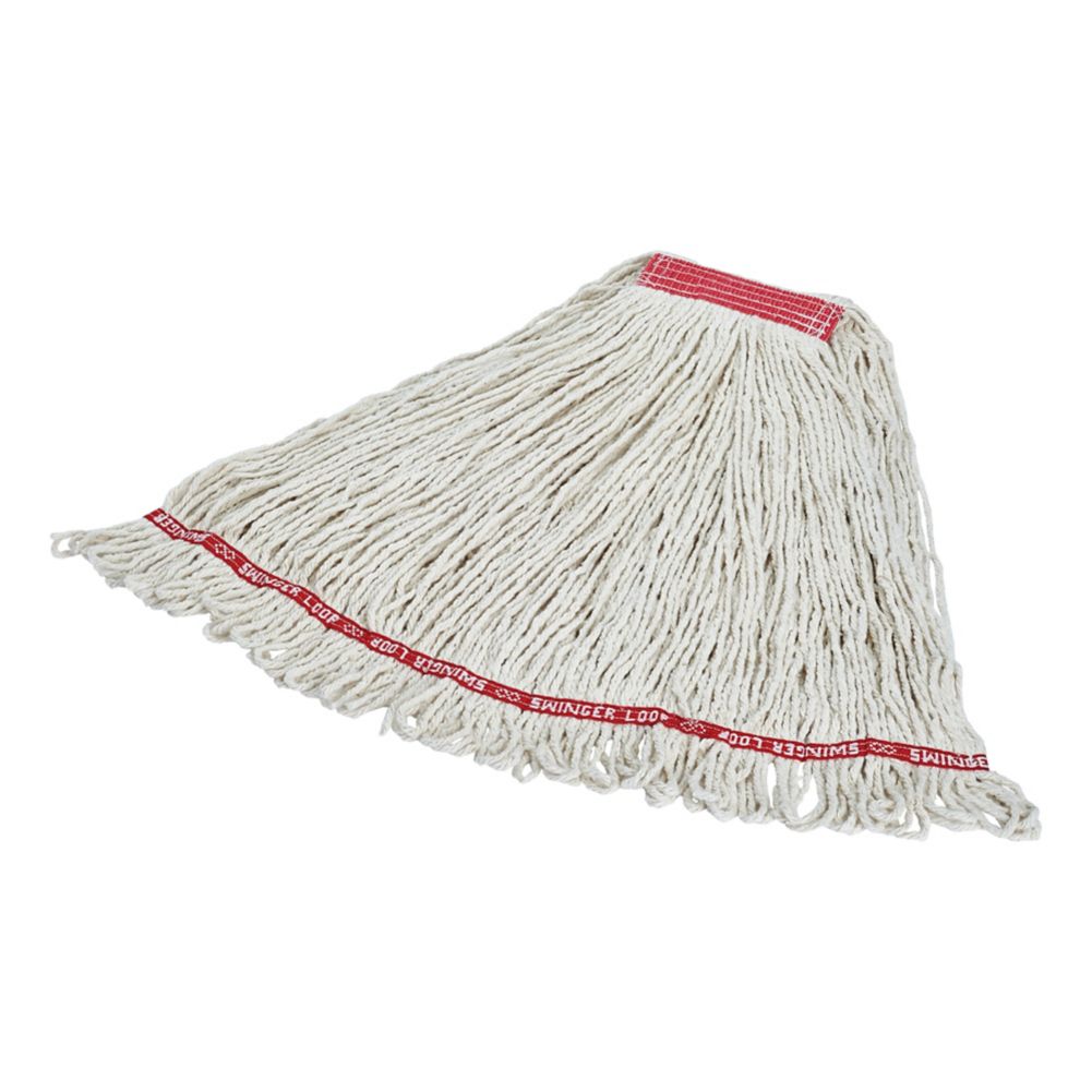 Rubbermaid Swinger Loop&reg; Large White Wet Mop w/ 1" Headband