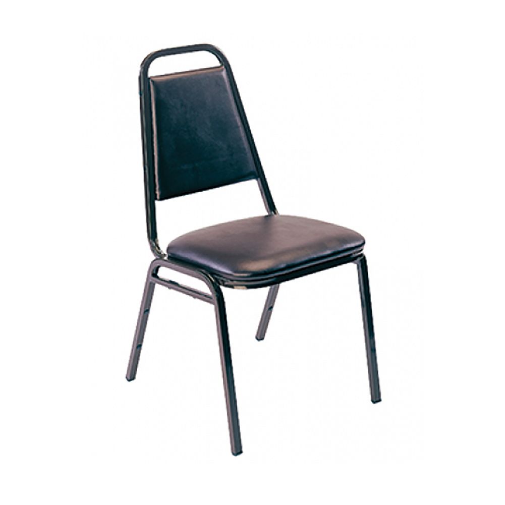 G & A 624-BLACK Frame with 1" Vinyl Seat Stacking Chair