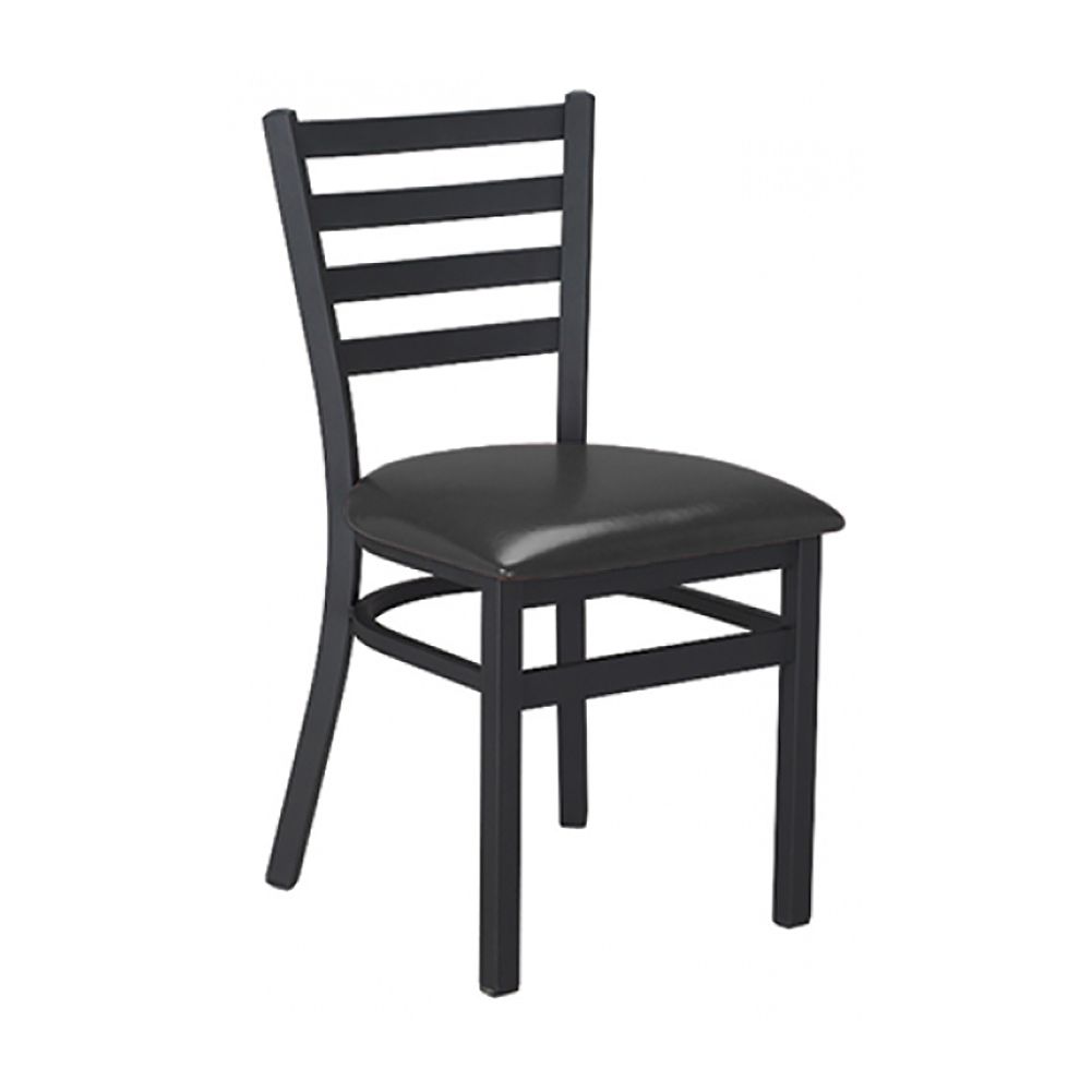 G & A 513B-PS BLACK SEAT Black Frame Ladderback Chair