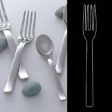 Worthy, Noble & Kent Tura S/S 10-3/4" Serving Fork
