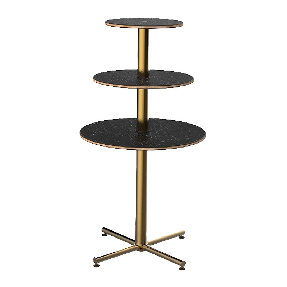 Steelite MGCPPR01MBXX Bamboo Marble Round 3-Tier Display Table