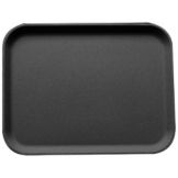 Cambro Camtread Black Satin 10 in. x 14 in. Rectangular Serving Tray