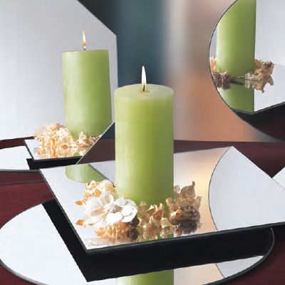Cal-Mil&reg; 12" Round Acrylic Mirror w/ Black Back Tray