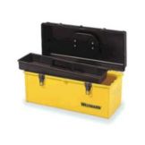 Westward Plastic Tool Box w/ Tray, Yellow, 20 x 8-1/2 x 8-3/4