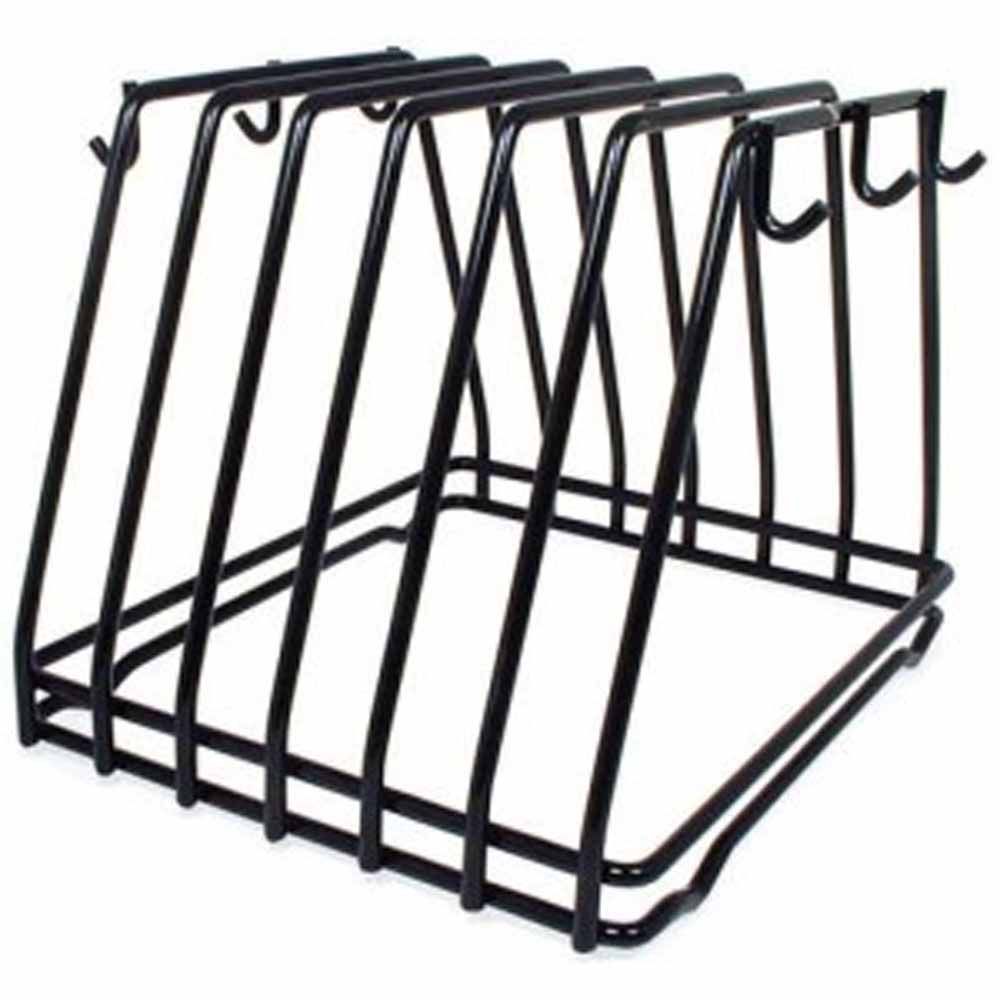 Adcraft&reg; 6 Slot Black Cutting Board Rack