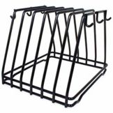 Adcraft&reg; 6 Slot Black Cutting Board Rack