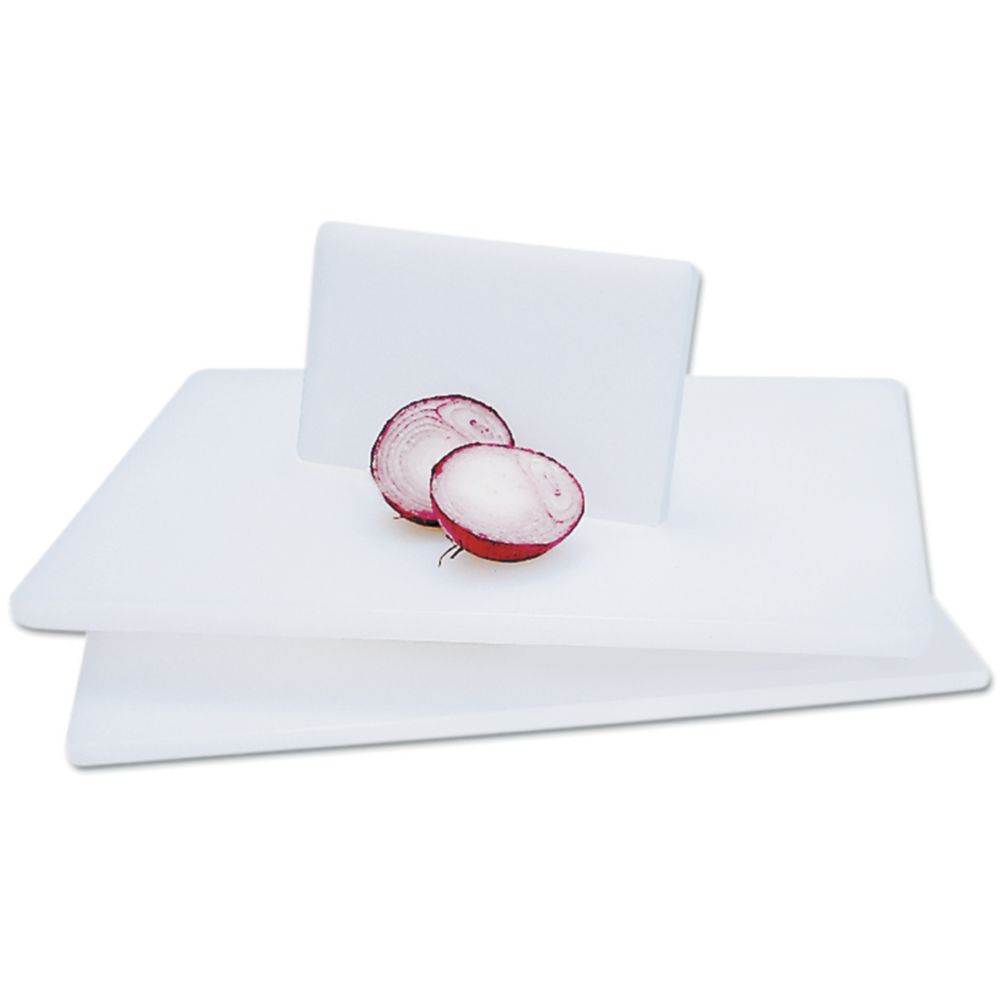 Adcraft&reg; 10" x 6" White Polyethylene Cutting Board