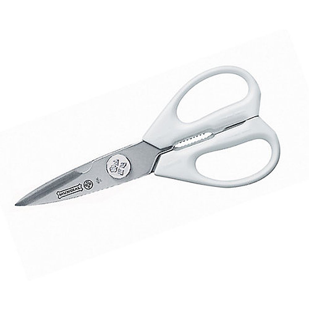Mundial Kitchen Shears w/ White Handle - 8"