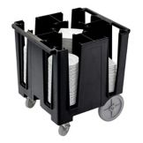 Cambro Dish Caddies Cart w/ 4 Columns, 9-&frac12; D Max, Black