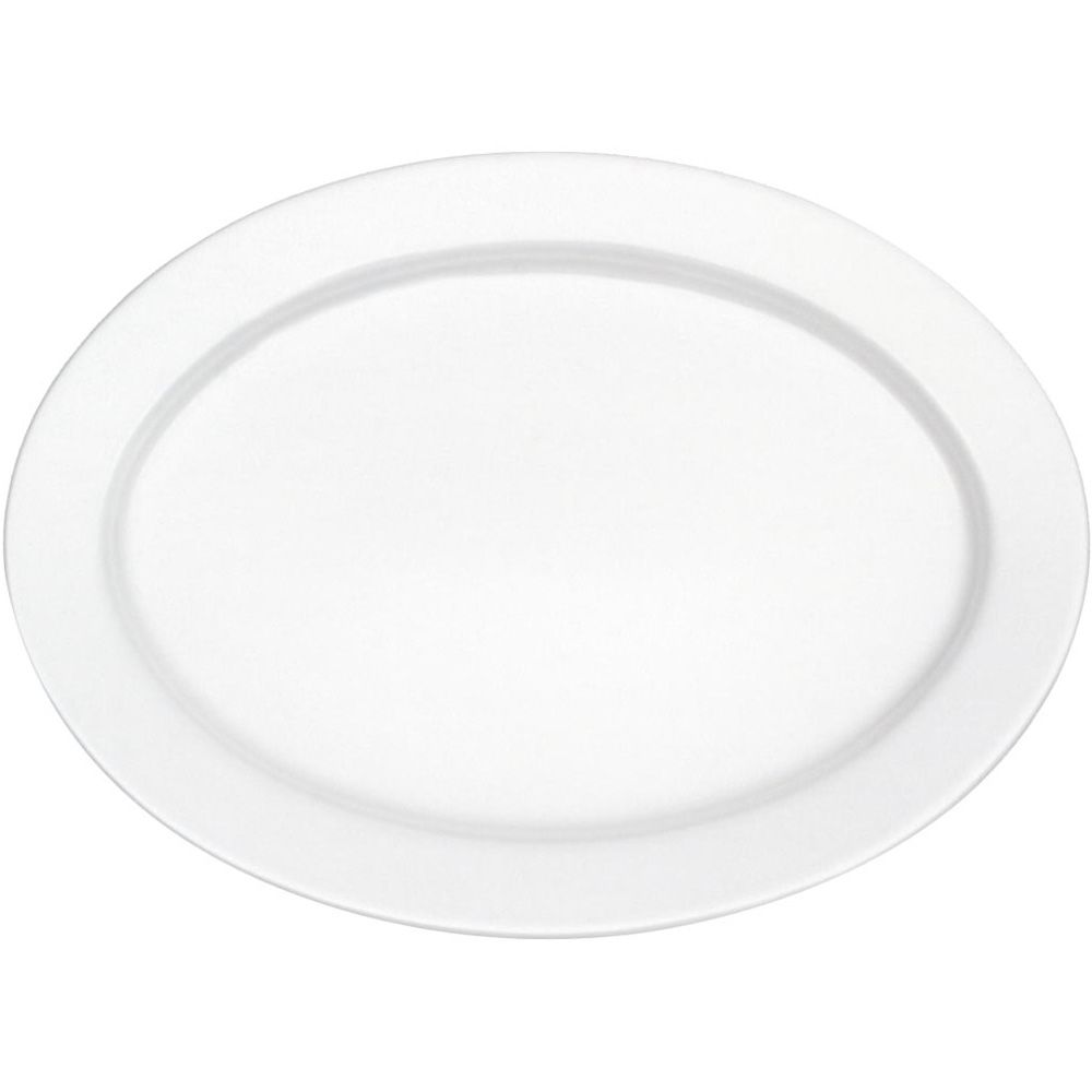 Corpo Oval Plate, White, 12-5/8"