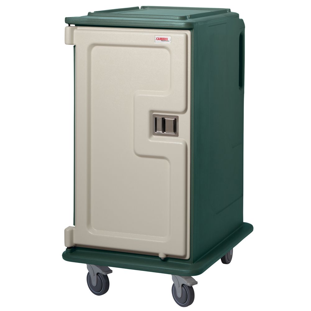 Cambro Granite Green Tall 2-Comp. Meal Delivery Cart for 14 x 18 Trays