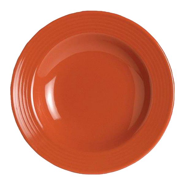 Steelite Anfora Tiffany Coral Red 8 Oz. Rim Soup Plate / Bowl