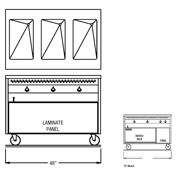 Randell&reg; 48" Heated Cabinet Base Hot Food Table