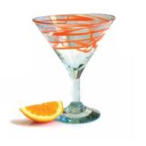 Orange Swirl 12 oz Margarita Glass