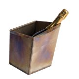 Square Random-Sanded Burnished Wine Bucket, 9" x 7"