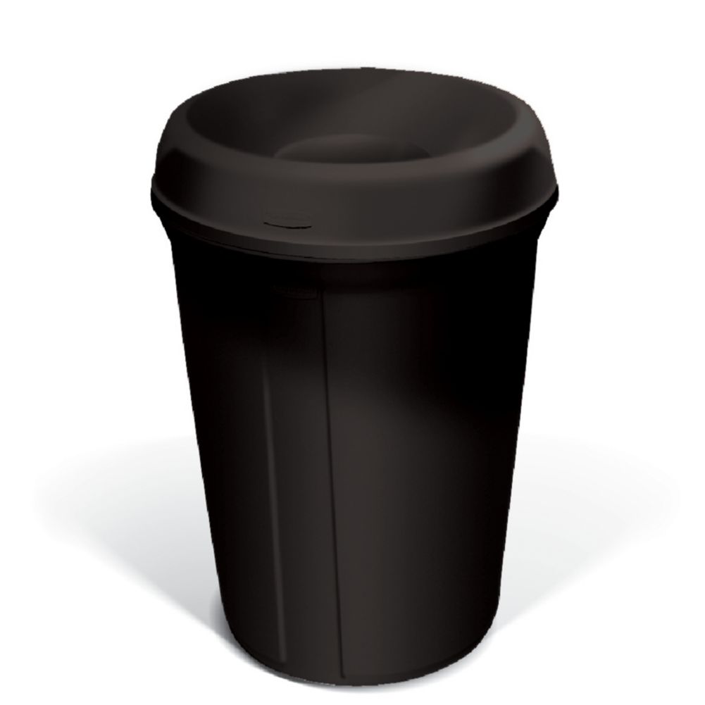 Rubbermaid Atrium&reg; Black Classic Funnel Top 35 Gal Container